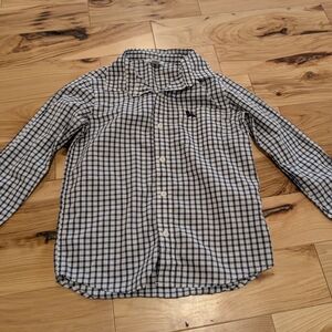 Boy's Blue and White Checkered Shirt